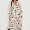 Clothing Pretty Lavish | Dotty Day Dress Beige Polka Dot