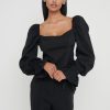 Clothing Pretty Lavish | Duchess Balloon Sleeve Blouse Black