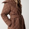 Clothing Pretty Lavish | Denver Quilted Oversized Coat Brown