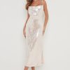 Clothing Pretty Lavish | Keisha Sequin Midaxi Dress Blush