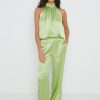 Clothing Pretty Lavish | Hailee Satin Trousers Green