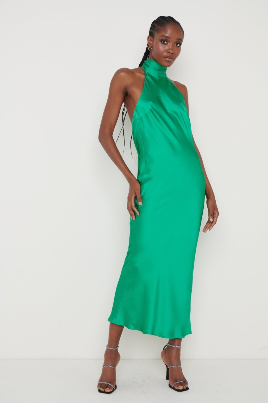 Clothing Pretty Lavish | Raleigh Recycled Cowl Back Midaxi Dress Emerald