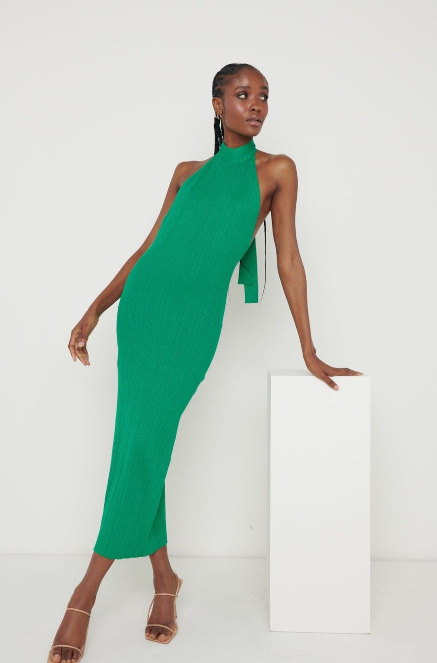 Clothing Pretty Lavish | Raleigh Knit Midaxi Dress Emerald