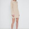 Clothing Pretty Lavish | Honour Shirred Mini Dress Beige