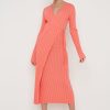 Clothing Pretty Lavish | Vinnie Wrap Tie Midaxi Dress Coral